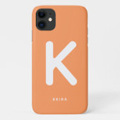 Koralle Orange Monogramm Handyhülle Case-Mate iPhone Hülle (Rückseite)