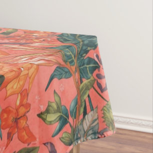 Koralle orange Wasserfarbe floral Sommer Muster Tischdecke