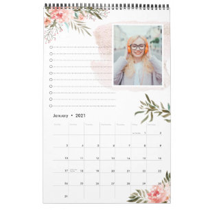 Koralle-Pfirsich-Blumen   12-Fotos-Kalender mit No Kalender