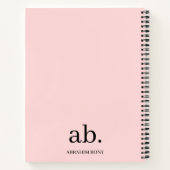Koralle-Pfirsich-Monogramm-Minimalismus-Design Notizblock (Rückseite)