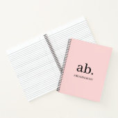 Koralle-Pfirsich-Monogramm-Minimalismus-Design Notizblock (Innenseite)