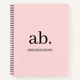 Koralle-Pfirsich-Monogramm-Minimalismus-Design Notizblock