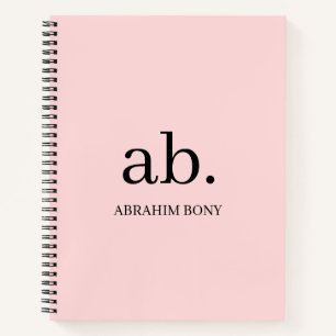 Koralle-Pfirsich-Monogramm-Minimalismus-Design Notizblock
