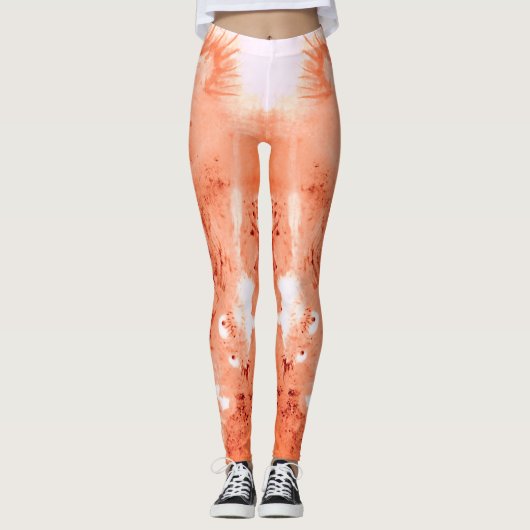 Koralle/Rostdrache Leggings (Vorderseite)