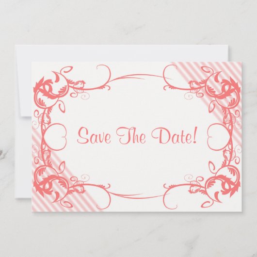 Koralle Save the Date Extravagant (Vorderseite)