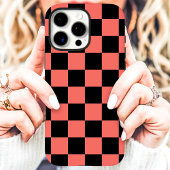 Koralle-Schwarz-Schachbrett Case-Mate iPhone Hülle