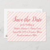 Koralle Streifen Personalisiert Save the Date Post Postkarte (Vorne/Hinten)