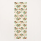 Koralle SüdwestGeo-Schritt-| u. grüne Federn Yogamatte (Vorderseite)