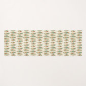 Koralle SüdwestGeo-Schritt-| u. grüne Federn Yogamatte (Vorderseite (Horizontal))