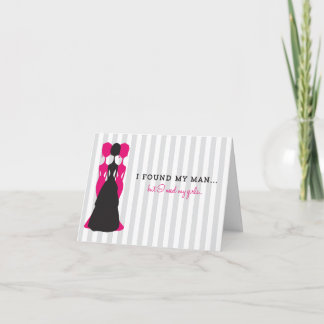 Koralle u. Grau sind meine Brautjungfern-Karte Einladung