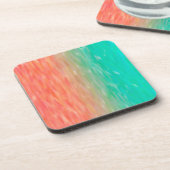 Koralle u. Türkis Ombre Watercolor-aquamarine Getränkeuntersetzer (Linke Seite)