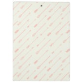 Koralle umrissenes Pfeil-Muster Klemmbrett (Rückseite)