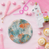 Koralle und Aquamarine Platte Pappteller (Party)