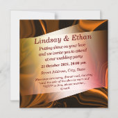 Koralle und dunkle Kurven über braunem Hintergrund Magneteinladung (Vorderseite)