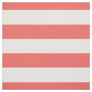 Koralle und Weiß 1,5" horizontales Streifen-Muste Stoff