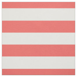 Koralle und Weiß 1,5" horizontales Streifen-Muster Stoff