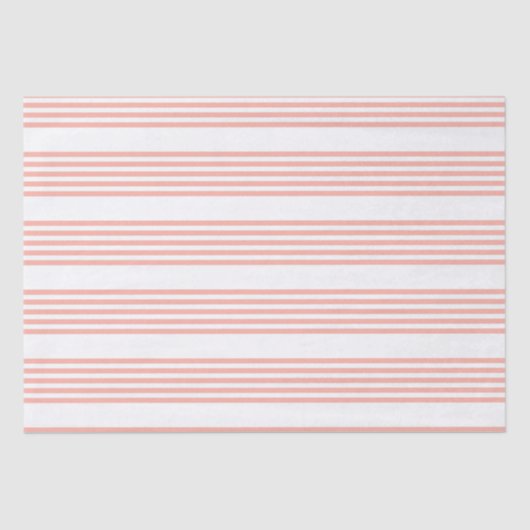 Koralle und weiße fünf Streifen Muster Seidenpapier (Vorderseite)