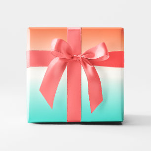 Koralle Weiß Türkis Ombre Geschenkpapier