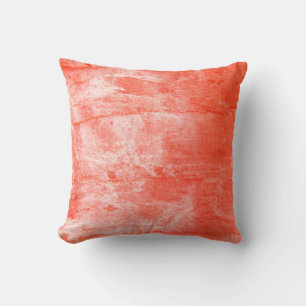 Koralle/weißes abstraktes kissen