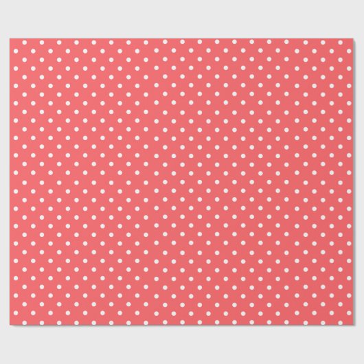 Koralle | White Polka Dot Wrapping Paper Geschenkpapier (Flach)