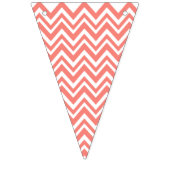 Koralle Zickzack mit Aquamarinem Polka Dot Muster Wimpelkette (Dritte Fahne)