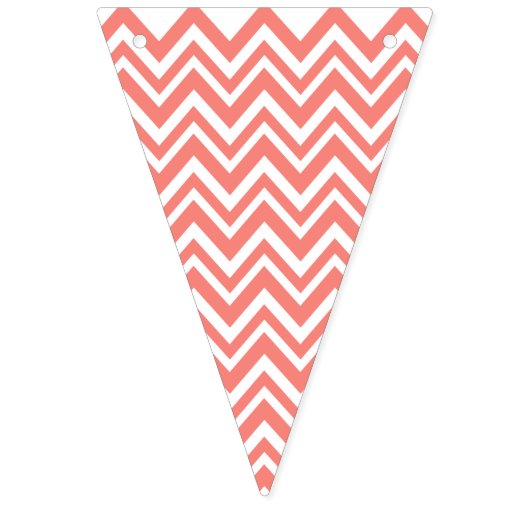 Koralle Zickzack mit Aquamarinem Polka Dot Muster Wimpelkette (Dritte Fahne)