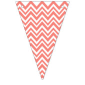 Koralle Zickzack mit Aquamarinem Polka Dot Muster Wimpelkette (Erste Fahne)