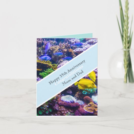 Koralle zum 35. Hochzeitstag Karte (Vorderseite)