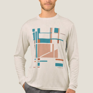 Korallen-Aqua-Orange geometrisches abstraktes Desi Tri-Blend Shirt
