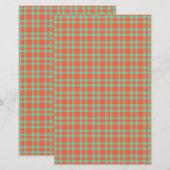 Korallen-Aquamarin-Karomuster Briefpapier (Vorne/Hinten)