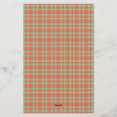 Korallen-Aquamarin-Karomuster Briefpapier (Rückseite)