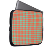 Korallen-Aquamarin-Karomuster Laptopschutzhülle (Vorne Rechts)