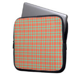Korallen-Aquamarin-Karomuster Laptopschutzhülle (Vorderseite Links)