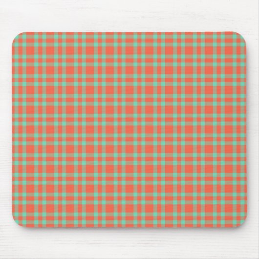 Korallen-Aquamarin-Karomuster Mousepad (Vorne)