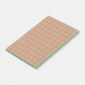 Korallen-Aquamarin-Karomuster Post-it Klebezettel (angewinkelt)