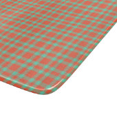 Korallen-Aquamarin-Karomuster Schneidebrett (Ecke)