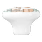 Korallen, Aquamarin und Tan Beach Wood - Wasserank Keramikknauf (Seitenansicht)