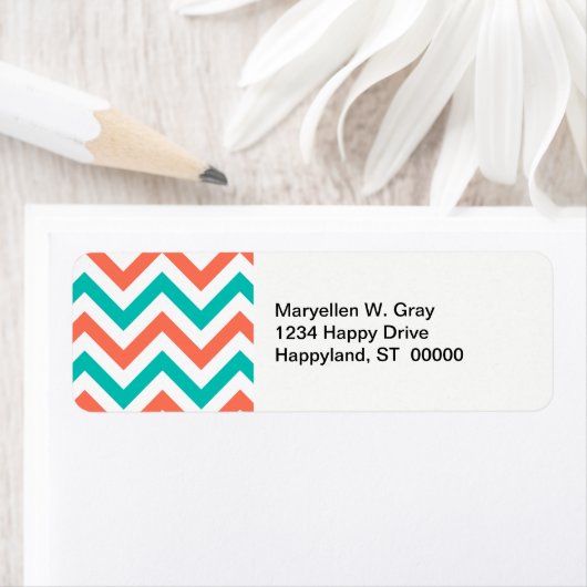 Korallen, Aquamarin, weiße große Zickzack ZigZag M (Insitu)