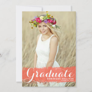Korallen-Aquarell-Overlay-Foto-Abschluss Einladung