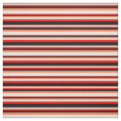 Korallen, Beige, Rot- und Schwarz-Linde-Muster Stoff (Muster)