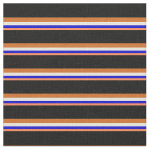 Korallen, Blau, Beige, Schokolade und schwarze Lin Stoff