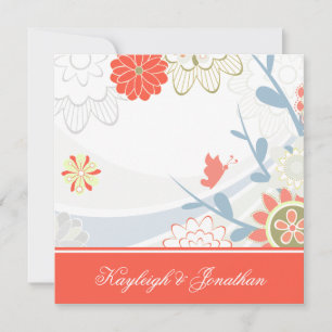 Korallen Blau Grün Floral Save The Date