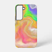 Korallen, Blau, Grün, Rosa Abstrakte Flüssigkeiten Samsung Galaxy Hülle (Rückseite)