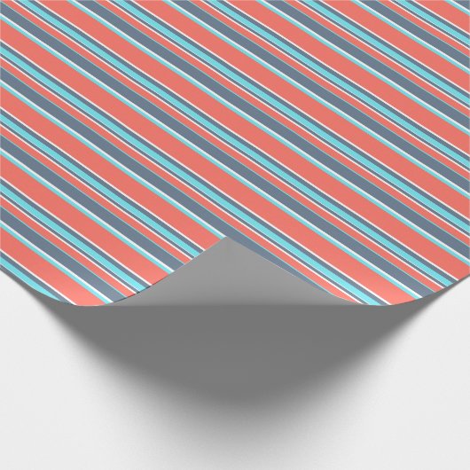 Korallen, blau und grau geschenkpapier (Ecke)