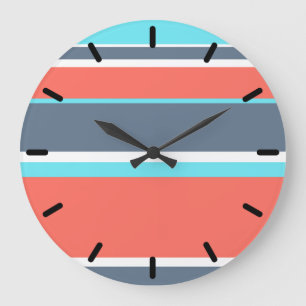 Korallen, blau und grau große wanduhr