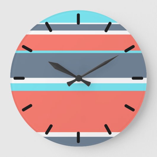 Korallen, blau und grau große wanduhr (Vorderseite)