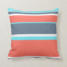 Korallen, blau und grau kissen