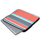 Korallen, blau und grau laptopschutzhülle (Vorne Knopf)