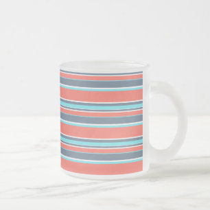 Korallen, blau und grau mattglastasse