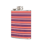 Korallen, blau und weiß fünf Streifen Muster Flachmann (Links)